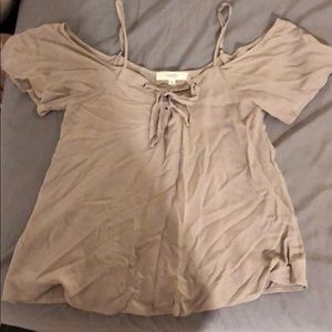 Off the shoulder beige/tan top